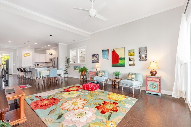 47 Coventry Ln, Chapel Hill, NC 27516 - rec room featuring plenty of natural light, baseboards, a ceiling fan, recessed lighting, and ornamental molding