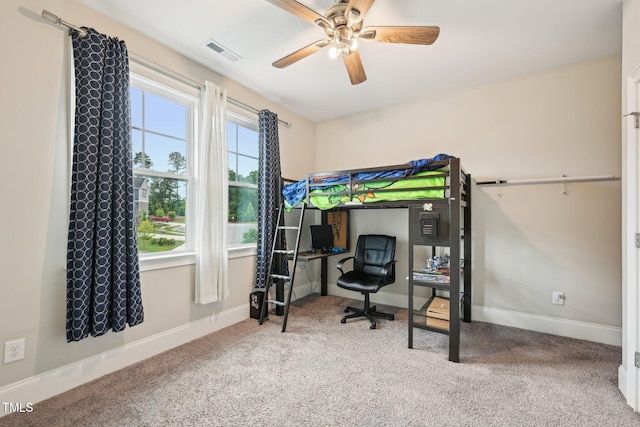 421 Gilpin Way, Cary, NC 27519 - bedroom featuring carpet, baseboards, and ceiling fan