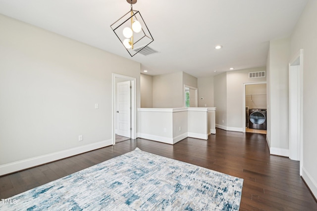 421 Gilpin Way, Cary, NC 27519 - empty room with dark wood-style flooring, baseboards, and recessed lighting