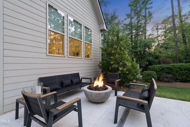 7545 Hasentree Club Dr, Wake Forest, NC 27587 - view of patio / terrace featuring a fire pit