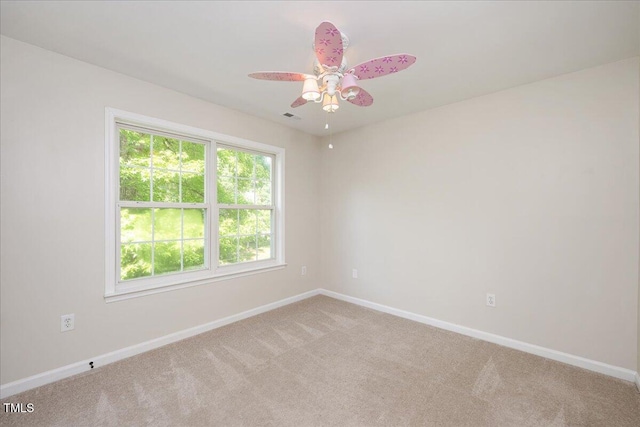 121 River Hills Dr, Clayton, NC 27527 - empty room featuring ceiling fan, baseboards, and light carpet