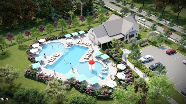 1021 Dillon Lake Dr, Knightdale, NC 27545 - bird's eye view of a pool area