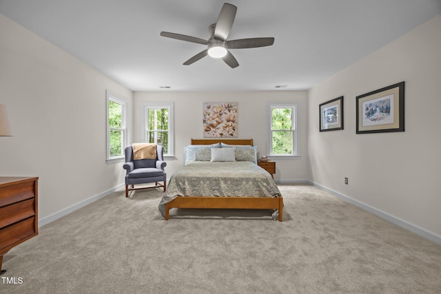 106 Fawley Ct, Cary, NC 27519 - carpeted bedroom featuring multiple windows, baseboards, and ceiling fan