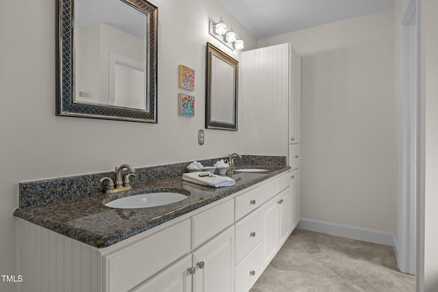 106 Fawley Ct, Cary, NC 27519 - bathroom with double vanity and baseboards