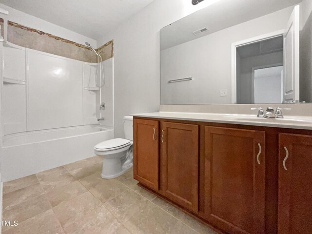148 Daneborg Rd, Durham, NC 27703 - full bathroom featuring toilet, bathtub / shower combination, vanity, and tile patterned flooring