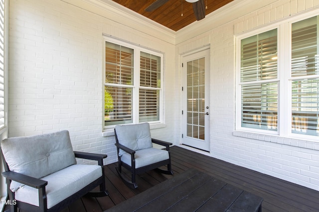 911 Canterbury Rd, Raleigh, NC 27607 - wooden terrace featuring ceiling fan