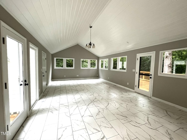108 W Marsha Gayle Ct, Fuquay Varina, NC 27526 - unfurnished sunroom featuring vaulted ceiling