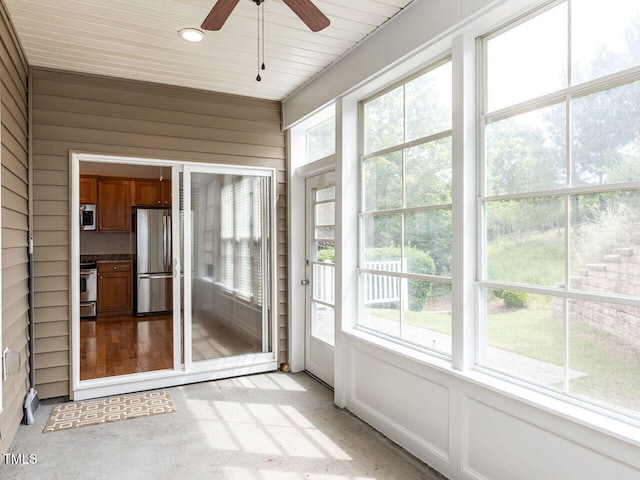207 Callum Pl, Cary, NC 27519 - unfurnished sunroom with healthy amount of natural light and a ceiling fan