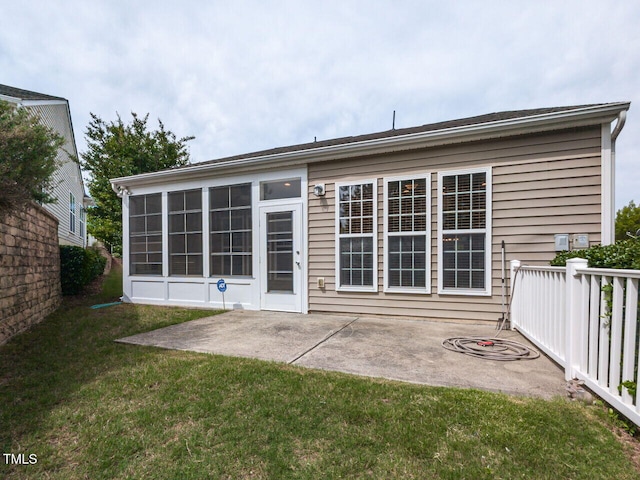 207 Callum Pl, Cary, NC 27519 - rear view of house featuring a patio and a lawn