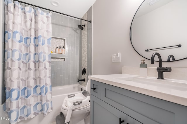 6 Beaver Creek Ln, Durham, NC 27703 - bathroom with vanity, shower / tub combo, and toilet