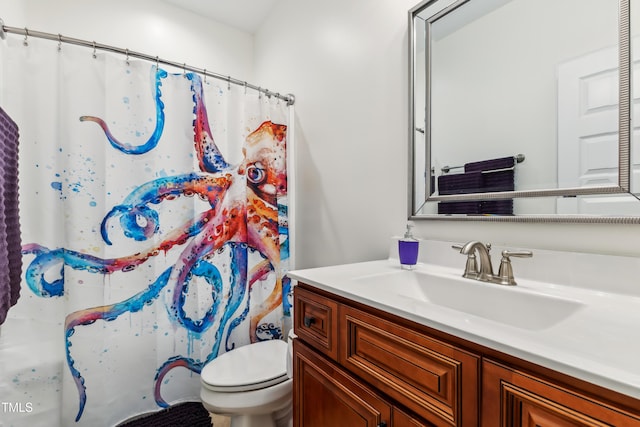 100 Lexington Ave, Zebulon, NC 27597 - bathroom with toilet, vanity, and a shower with shower curtain