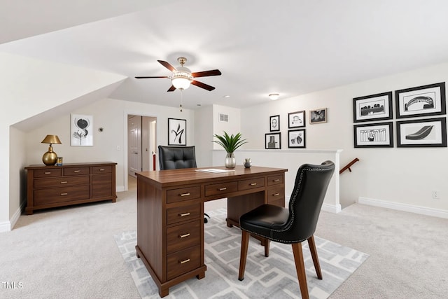 100 Lexington Ave, Zebulon, NC 27597 - office area with light colored carpet, ceiling fan, and baseboards