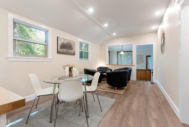 126 Barclay Rd, Chapel Hill, NC 27516 - dining space featuring wood finished floors, healthy amount of natural light, lofted ceiling, and baseboards