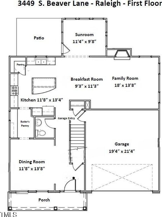 3449 S Beaver Ln, Raleigh, NC 27604 - floor plan / room layout