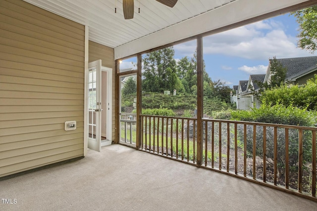 309 Plank Bridge Way, Morrisville, NC 27560 - unfurnished sunroom featuring a ceiling fan