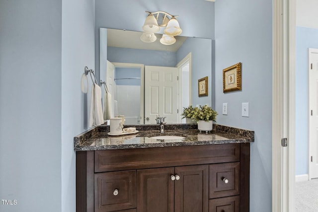 309 Plank Bridge Way, Morrisville, NC 27560 - bathroom with vanity and a chandelier