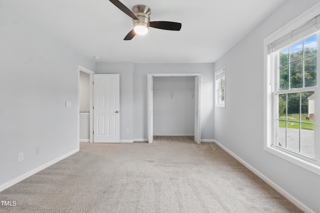 5408 Gunnette Dr, Raleigh, NC 27610 - unfurnished bedroom featuring carpet, baseboards, ceiling fan, and a closet