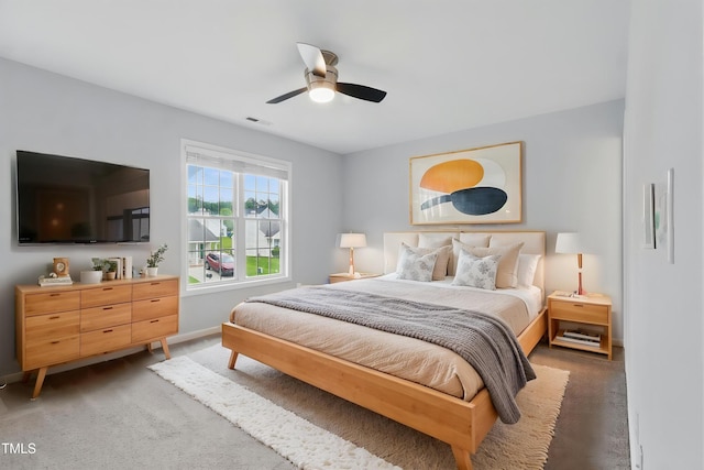 5408 Gunnette Dr, Raleigh, NC 27610 - bedroom featuring carpet, baseboards, and ceiling fan