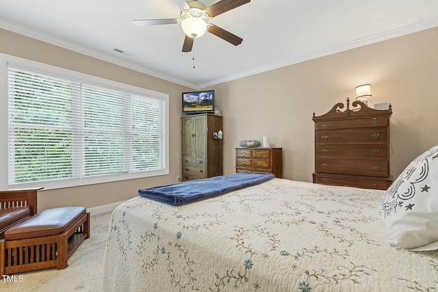 1374 Patriot Points Way, Fuquay Varina, NC 27526 - bedroom with crown molding, carpet floors, baseboards, and ceiling fan