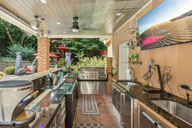 4021 Chaumont Dr, Apex, NC 27539 - view of patio / terrace featuring a sink and ceiling fan