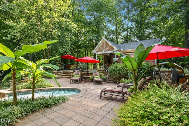 4021 Chaumont Dr, Apex, NC 27539 - view of patio with a pool