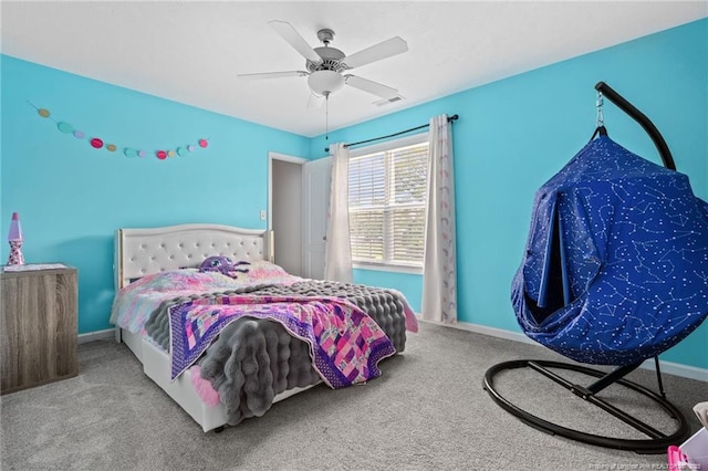 332 Dundee Cir, Raeford, NC 28376 - bedroom with carpet flooring, ceiling fan, and baseboards
