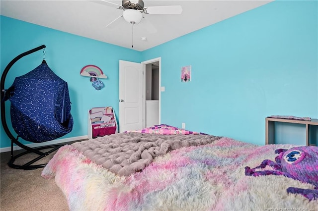 332 Dundee Cir, Raeford, NC 28376 - carpeted bedroom with baseboards and ceiling fan