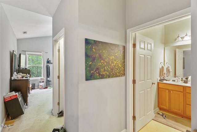 320 Madres Ln, Morrisville, NC 27560 - hall featuring lofted ceiling