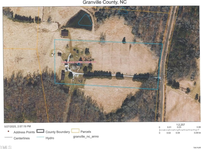 8365 Aaron Creek Church Rd, Oxford, NC 27565 - aerial map of property and surrounding area