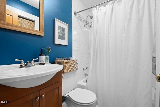 729 Mial St, Raleigh, NC 27608 - full bath with vanity, shower / bath combo with shower curtain, and toilet