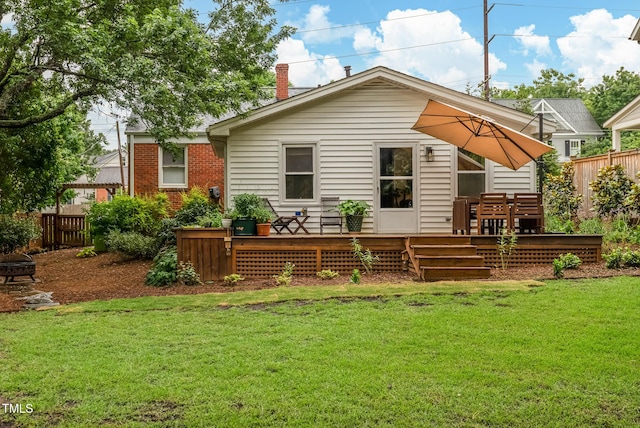 729 Mial St, Raleigh, NC 27608 - rear view of house featuring a deck and a chimney