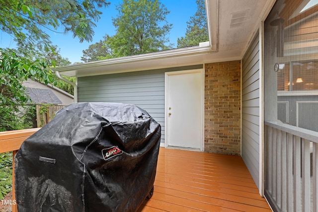 2805 Friendship Rd, Durham, NC 27705 - wooden terrace featuring a grill