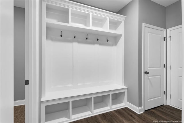 91 Laramie Ln, Selma, NC 27576 - mudroom with baseboards and dark wood finished floors