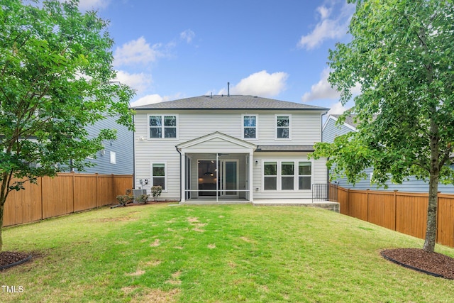 2619 Bordwell Grant Dr, New Hill, NC 27562 - back of property featuring a sunroom