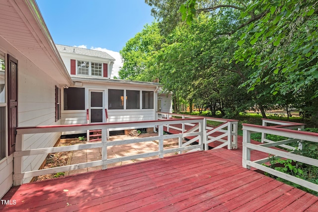 307 Country Club Dr, Durham, NC 27712 - wooden terrace featuring a sunroom