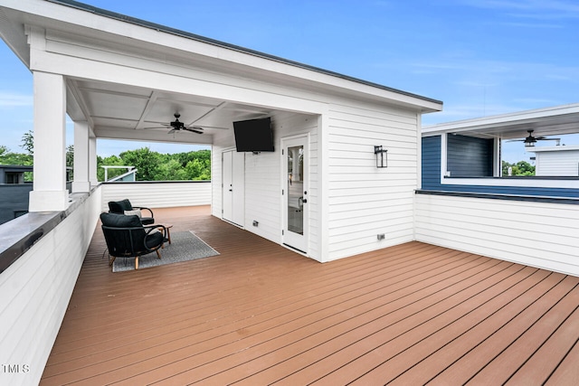 606 Velma Hopkins Ln, Raleigh, NC 27603 - wooden deck featuring ceiling fan