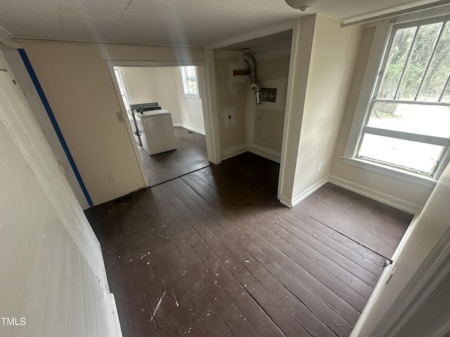 2503 Chapel Hill Rd, Durham, NC 27707 - spare room with washer / dryer, dark wood-style floors, and plenty of natural light