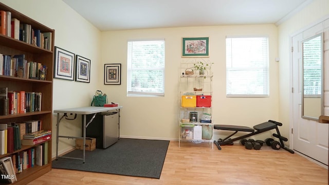 516 Ryan Rd, Cary, NC 27511 - exercise room with wood finished floors and baseboards