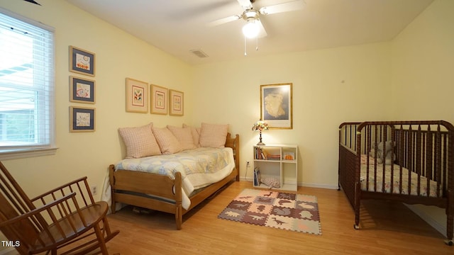 516 Ryan Rd, Cary, NC 27511 - bedroom with wood finished floors, a ceiling fan, and baseboards