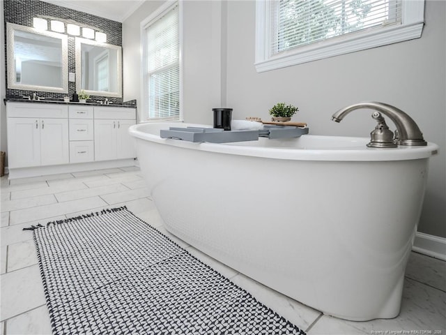 5307 N Fayetteville Rd, Lumberton, NC 28360 - bathroom with double vanity and a freestanding tub