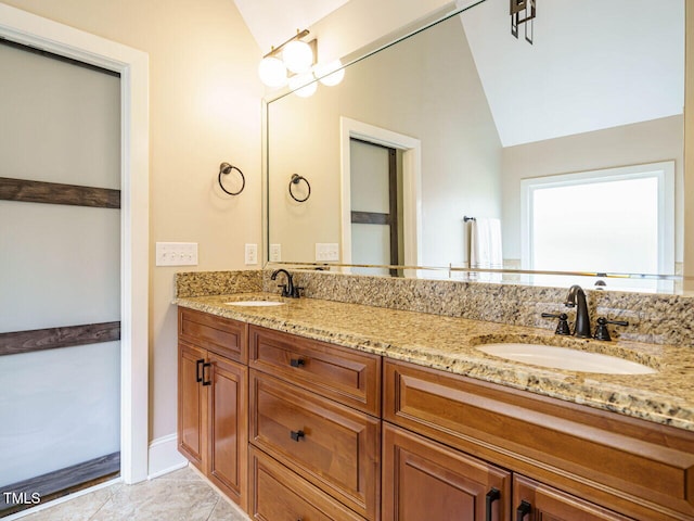 410 Mountain Laurel, Chapel Hill, NC 27517 - full bath featuring vaulted ceiling and double vanity