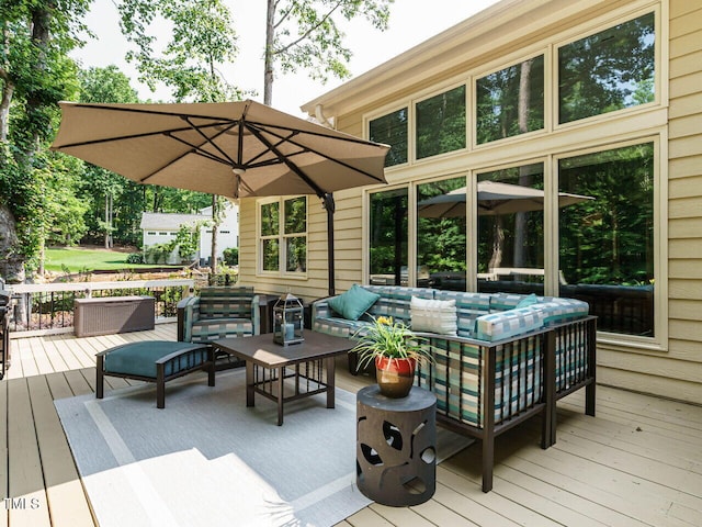 410 Mountain Laurel, Chapel Hill, NC 27517 - deck with an outdoor hangout area