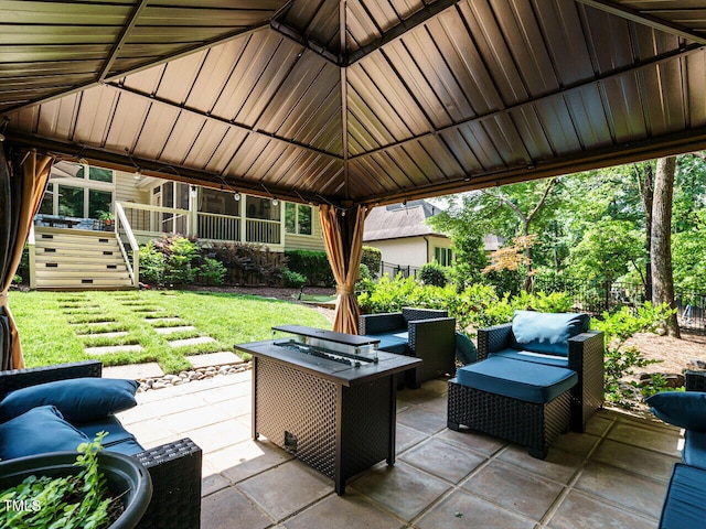 410 Mountain Laurel, Chapel Hill, NC 27517 - view of patio / terrace featuring an outdoor hangout area, stairs, and a deck