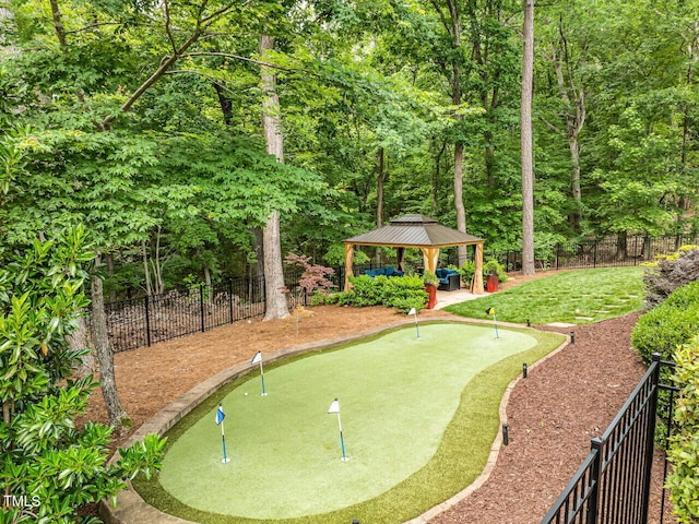 410 Mountain Laurel, Chapel Hill, NC 27517 - view of home's community with a putting area and a gazebo