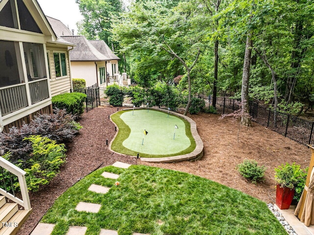 410 Mountain Laurel, Chapel Hill, NC 27517 - fenced yard with a putting green