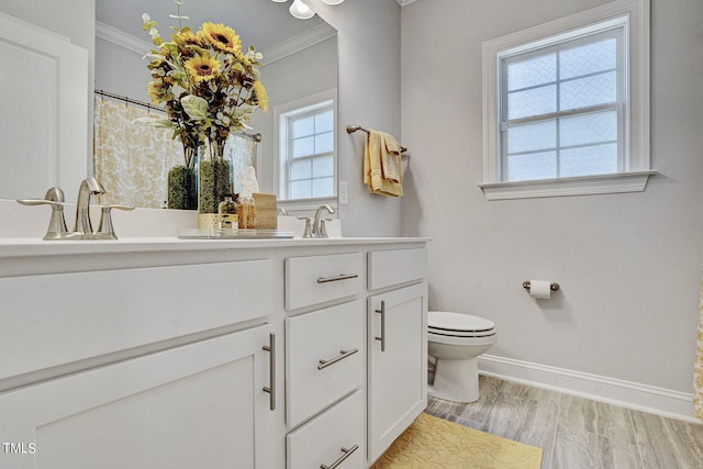 244 Chateau Way, Angier, NC 27501 - full bathroom with ornamental molding, double vanity, and wood finished floors