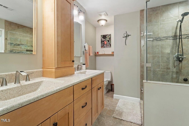 4329 Hawksong Pl, Cary, NC 27518 - full bath featuring a shower stall, double vanity, and toilet