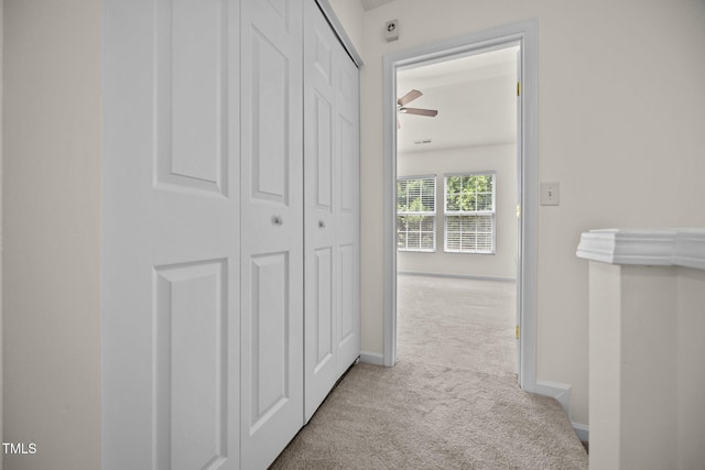 8151 Rhiannon Rd, Raleigh, NC 27613 - hallway featuring carpet and baseboards
