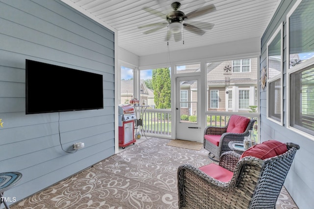 533 Duchart Ln, Fuquay Varina, NC 27526 - sunroom with a ceiling fan