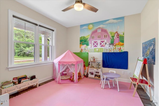 1779 Walter Grissom Rd, Kittrell, NC 27544 - playroom with baseboards and ceiling fan